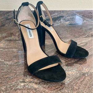 Steve Madden Black Suede Ankle Strap Heels 8.5